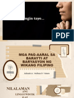 Mga Pag-Aaral Sa Barayti at Baryasyon NG Wikang Filipino - MarchReporting - Steff - RF