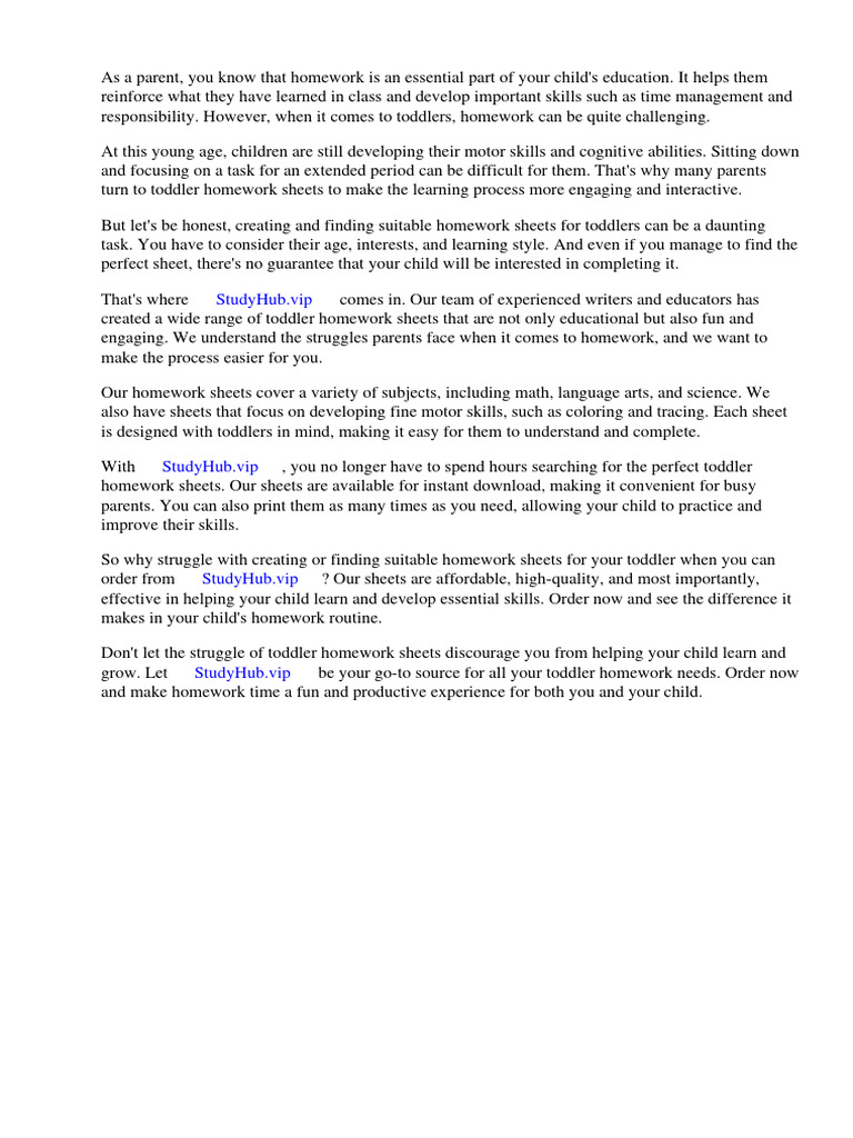 Toddler Homework Sheets | PDF | Worksheet | Homework