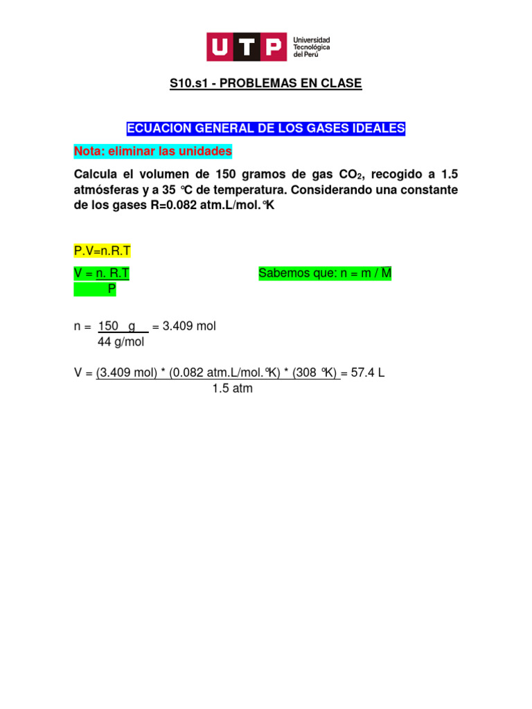 Problemas de Gases Ideales y Leyes | PDF