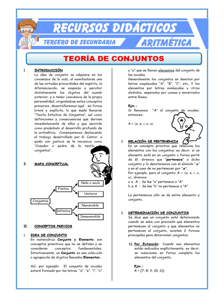 Teoría de Conjuntos para Secundaria | PDF | Conjunto (Matemáticas ...