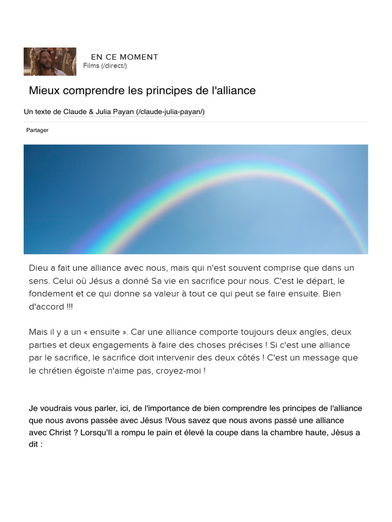 Principes de l'alliance avec Dieu | PDF | Sacrifice | Dieu
