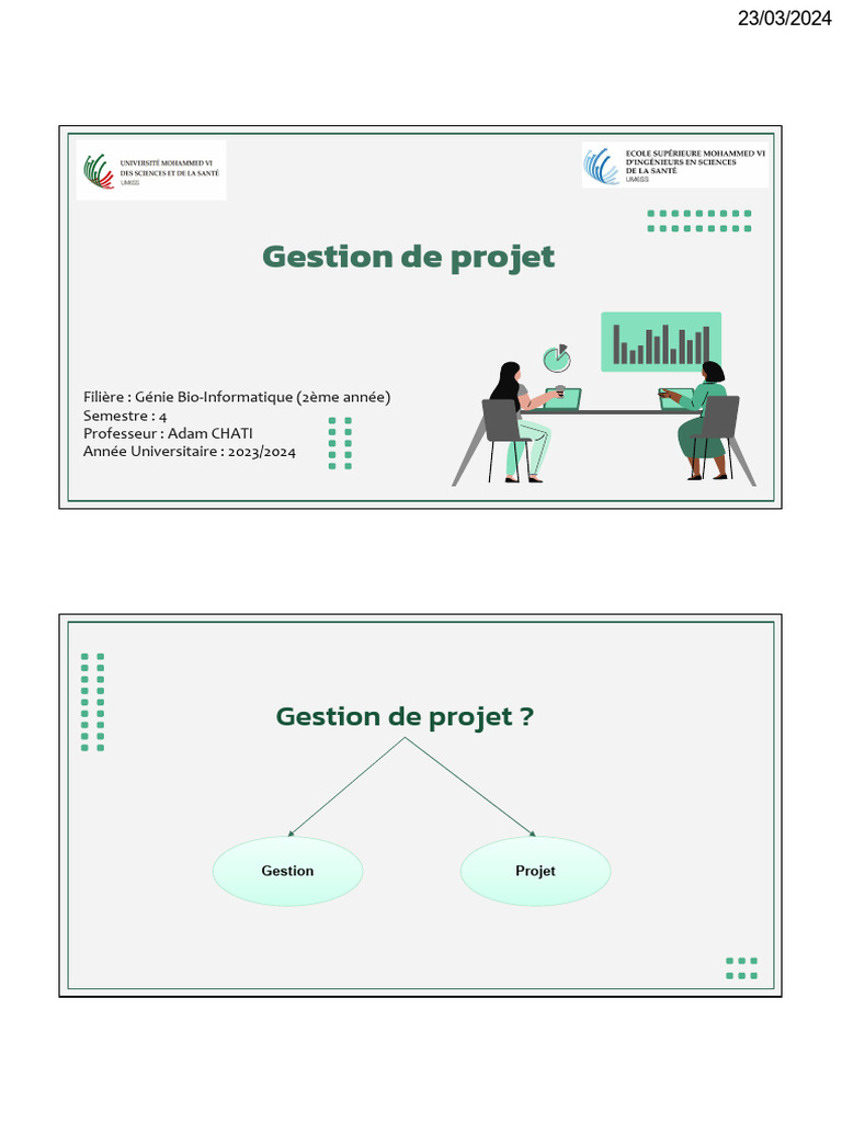 Gestion de Projet en Génie Bio-Informatique | PDF | Gestion de projet ...