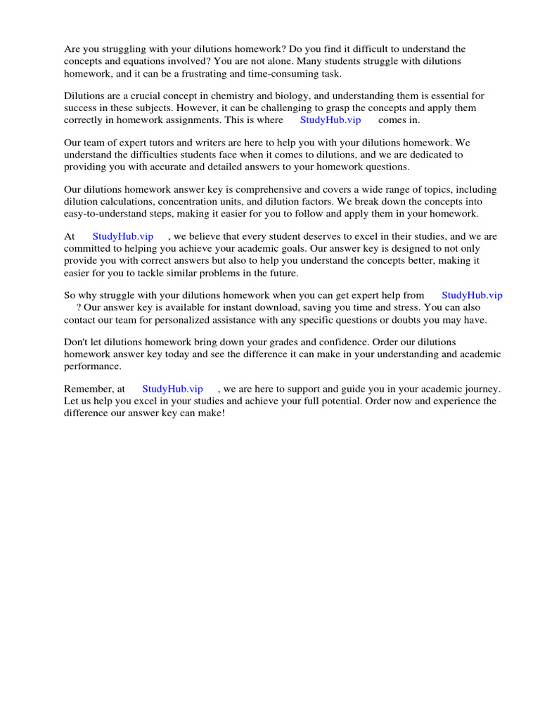 Dilutions Homework Answer Key Download Free PDF Chemical Compounds