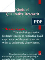 Lesson 9 - Kinds of Qualitative Research