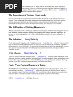 Custom Homeworks