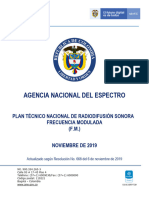 Plan Técnico Nacional de Radiodifusión Sonora en FM - Act. 6 de Noviembre de 2019