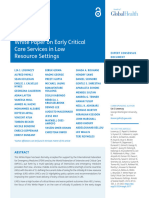 White Paper On Early Critical Care Servi