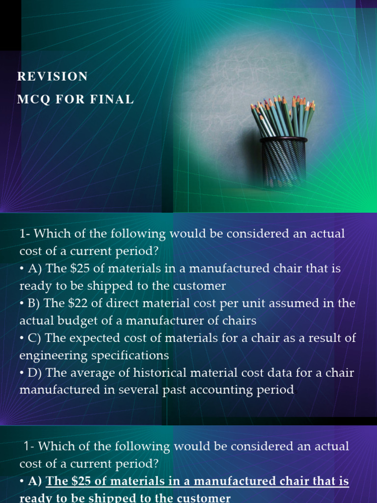 Cost Revision Final Pdf Inventory Management Accounting
