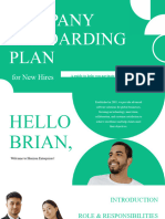 Template de PPT Minimal Geometric Company Onboarding Plan for New Hires