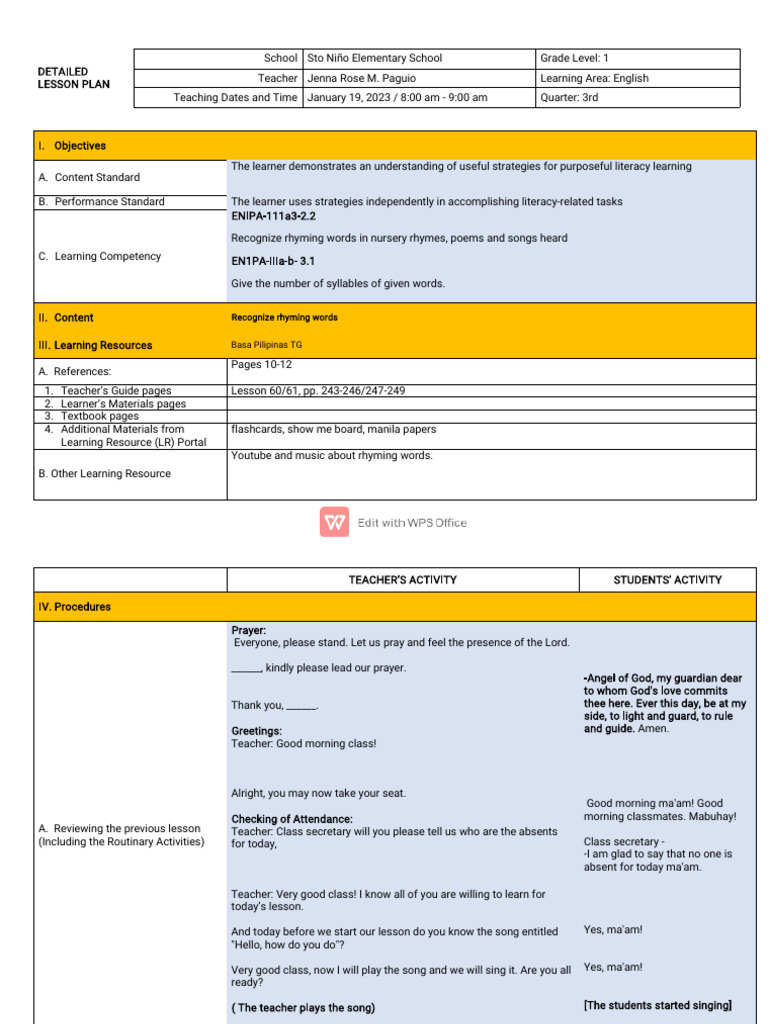 Revise-DLP in English | PDF | Poetry | Teachers