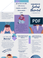 Tríptico Salud Mental Angustia Ilustrado Textura Azul