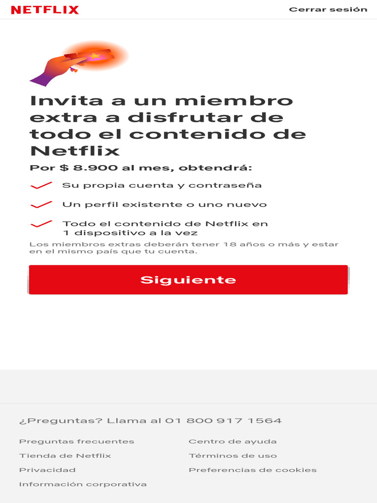 Invita a un miembro extra a Netflix | PDF