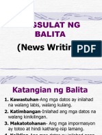 Mga Katangian NG Balita.