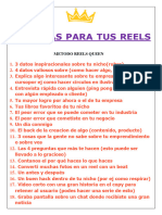 LISTA CON + 100 IDEAS PARA TUS REELS