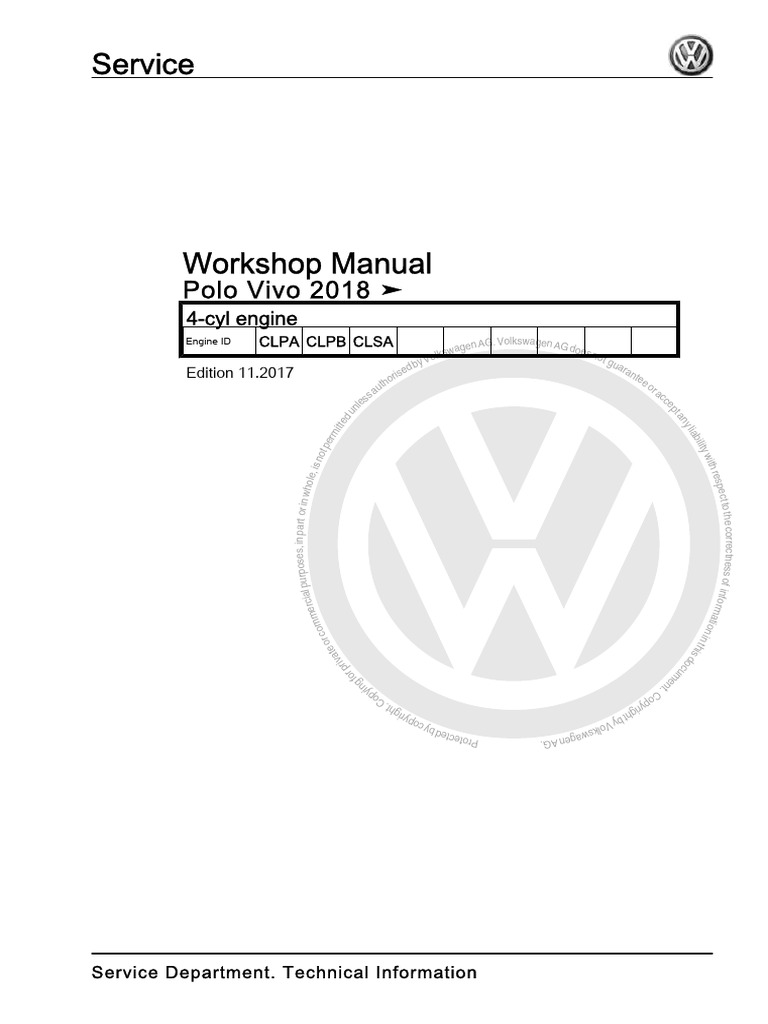 VW Vento - Polo 2010-2018 4-Cyl. Engine Engine ID CLPA CLPB CLSA | PDF ...