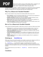 Homework Checklist Printable