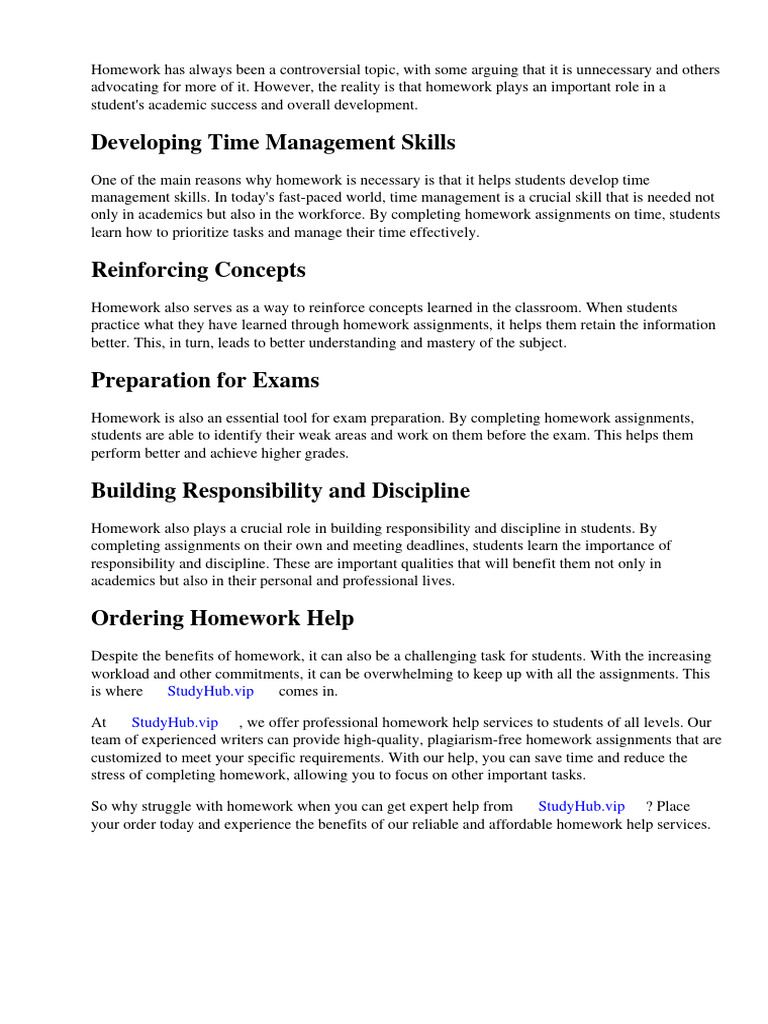 Why Do We Need More Homework | PDF | Homework | Thought