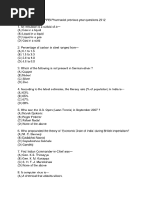 2012 RRB Pharmacist Previous Year Paper