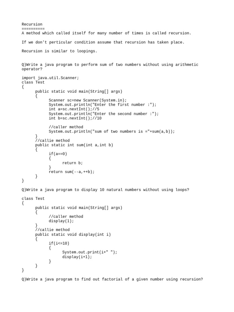 Recursion | Download Free PDF | Programming Paradigms | Computer ...