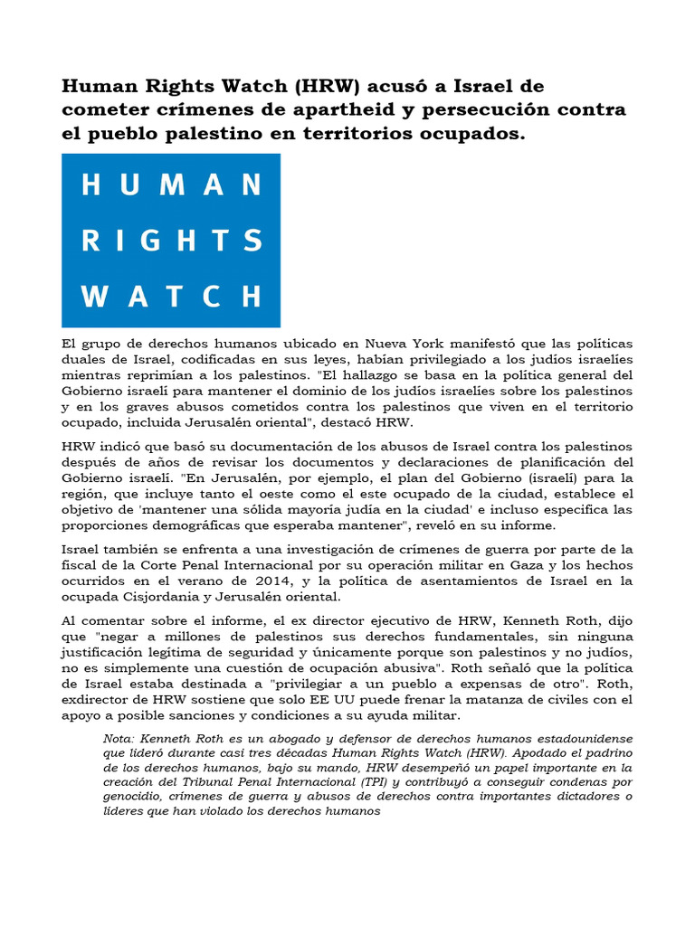 Human Rights Watch | PDF | Política | Ciencias sociales