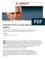 Benedicto XVI - Fe, Razón, Iglesia y Política