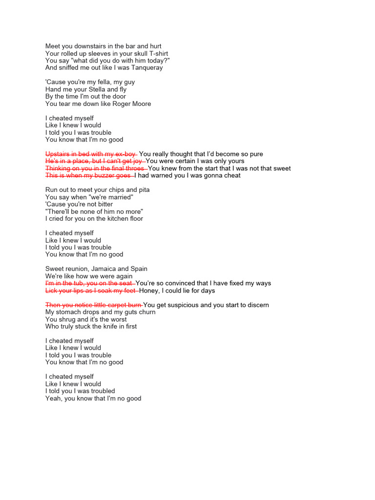 You know im no good clean lyrics pdf