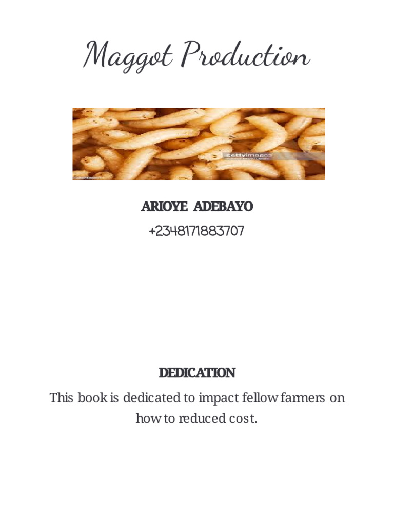 Odourless Maggot Production Guide | PDF | Science & Mathematics
