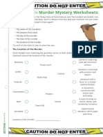 Murder Mystery Worksheet - The Location of The Murder