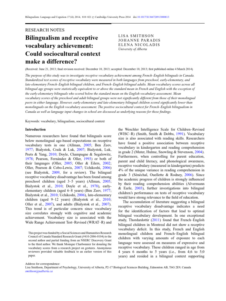Article On Bilingual Children | PDF | Multilingualism | Language ...