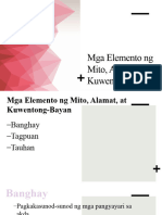 Mga Elemento NG Mito, Alamat, at Kuwentong-Bayan