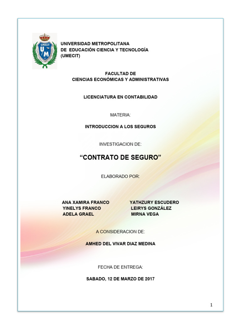 Contrato de Seguro: Conceptos Clave | PDF | Póliza de seguros | Seguro