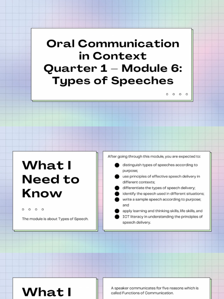 Oral Communicattion Q1 Module 6 | PDF