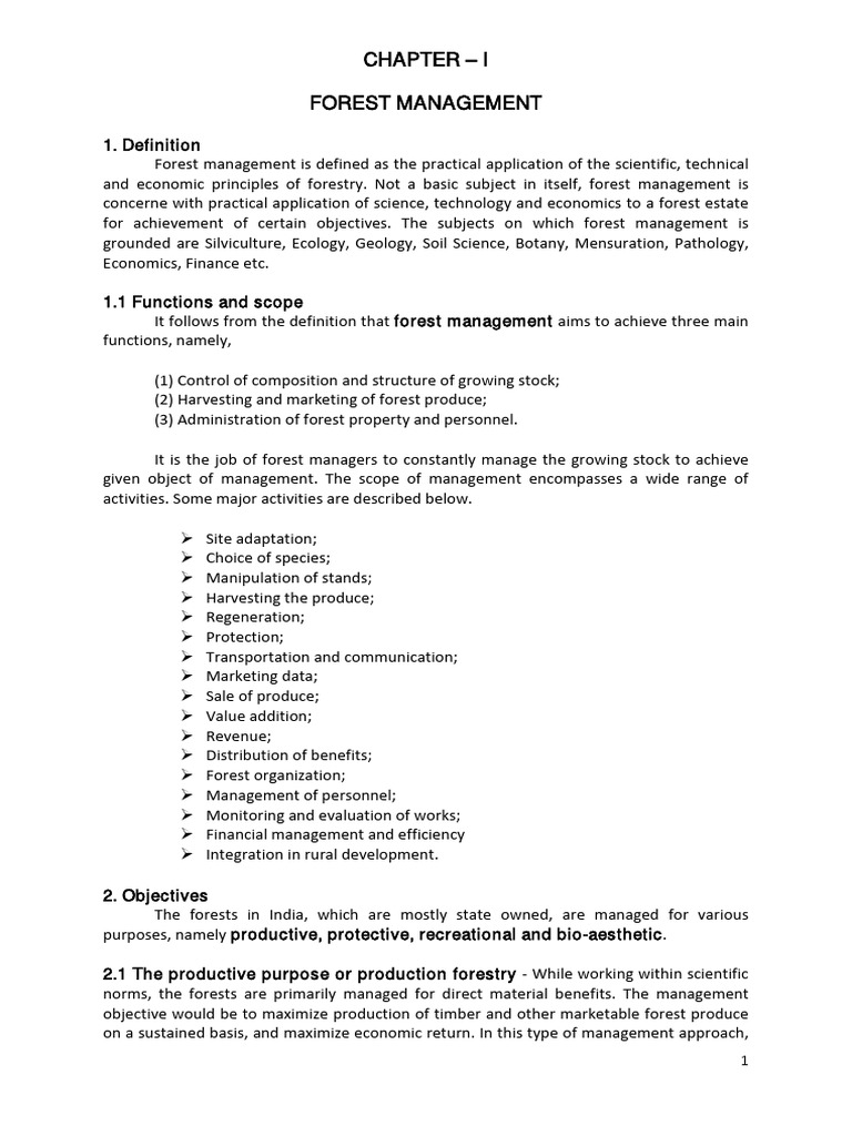 Forest management working plan pdf forestry forests
