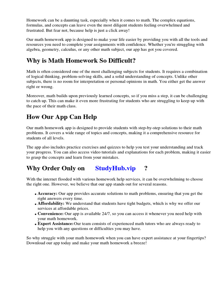 Do Your Math Homework App PDF Mathematics Homework
