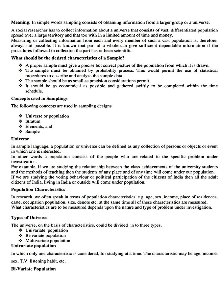 Unit 10 Sampling | PDF