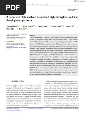 A deep‐well plate enabled automated high‐throughput cell line development platform