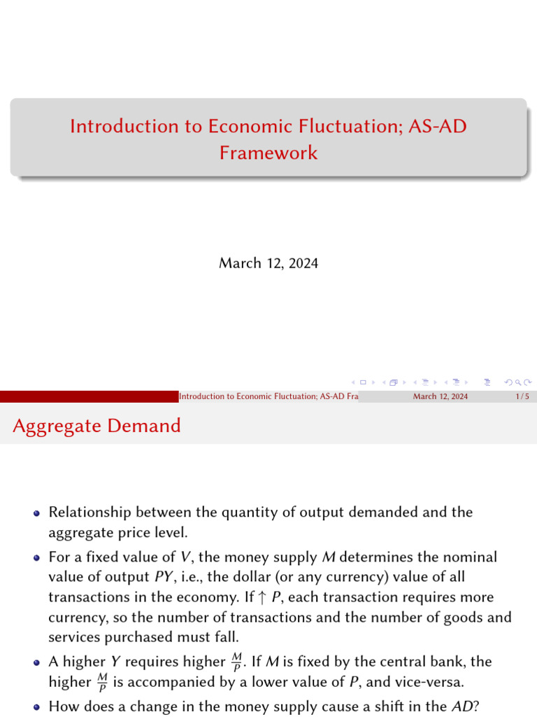 Economic Fluctuation: AS-AD Analysis | PDF | Finance & Money Management
