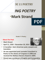 Grade 11 Poetry Eating Poetry Mark Strands