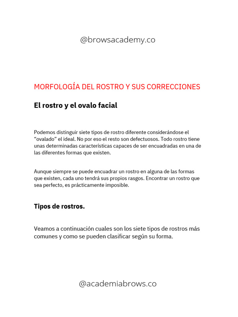Morfologia Del Rostro | PDF | Productos cosméticos | Cara