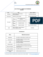 Lista de Utiles Primaria Quinto Grado