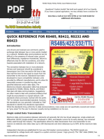 RS485, RS232, RS422, RS423, Quick Reference Guide