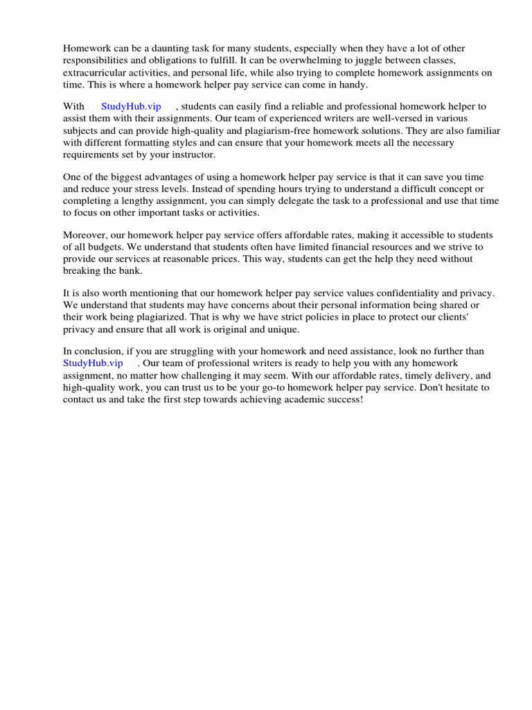 Homework Helper Pay Download Free PDF Homework Thesis