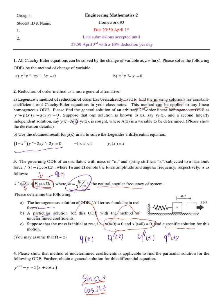 Engineering Mathematics Homework 3 | PDF