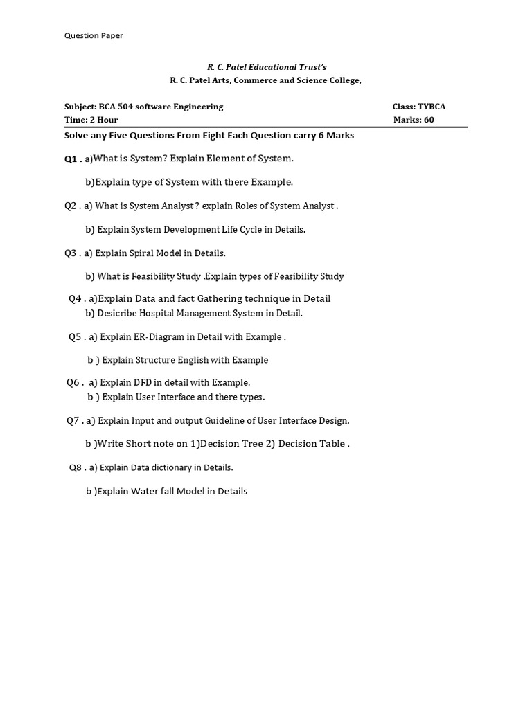 software Question Paper -I | PDF | Graphical User Interfaces | User ...