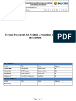 Method Statement For Neutral Grounding Transformer Installation