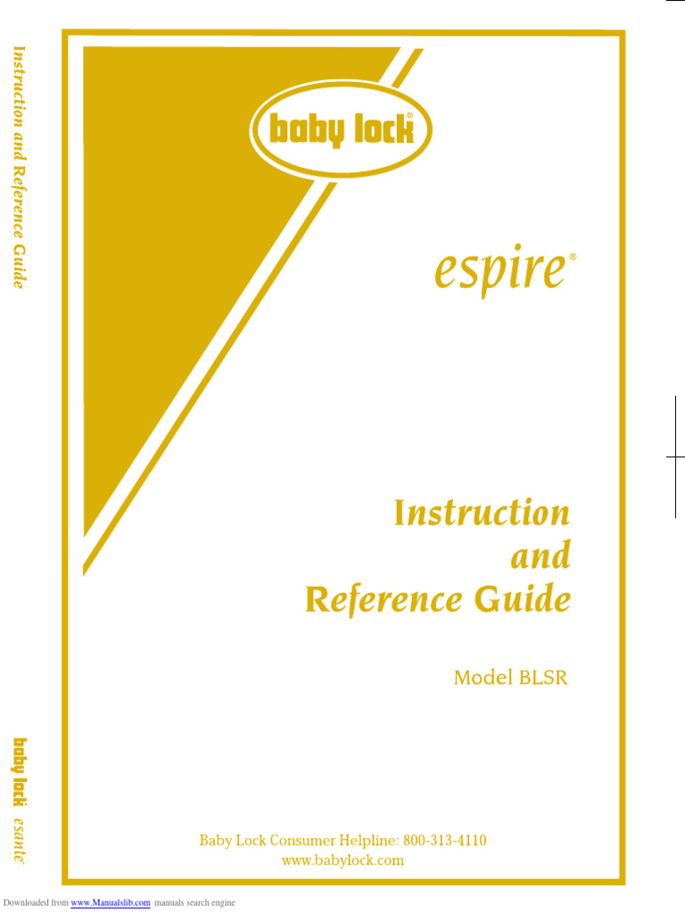 Baby Lock Espire BLSR Sewing Machine Instruction Manual PDF Sewing
