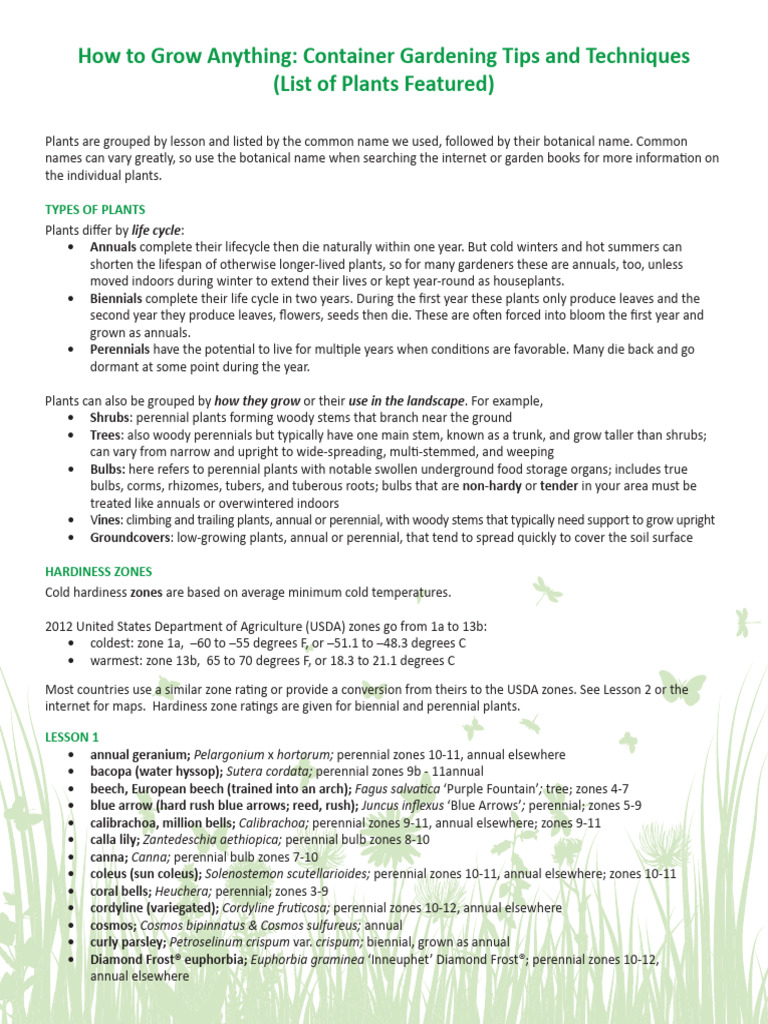 How To Grow Anything - Container Gardening Tips Techniques - Guidebook ...