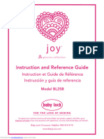 Baby Lock Joy BL25B Sewing Machine Instruction Manual