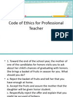 Code of Ethics For Professional Teacher