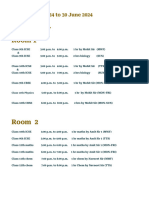 Classes Timings